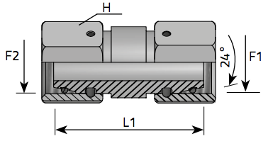 Maticova spojka metricky zavit Swivel union metric thread